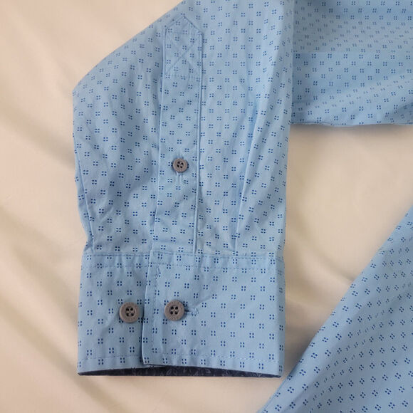 Hawke & Co Shirt Mens Large Blue‎ Sportswear Breathable Long Sleeve Button Down - Picture 12 of 13